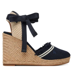 Espadryle Tommy Hilfiger Fringe Canvas High Wedge FW0FW08878 Granatowy