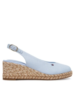 Espadryle Tommy Hilfiger Hemp Slingback Wedge Espadrilles FW0FW09472 Niebieski jasny