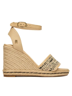 Espadryle Tommy Hilfiger High Wedge Espad FW0FW09471 Beżowy jasny