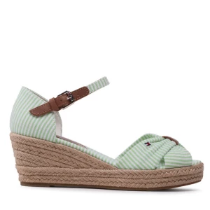 Espadryle Tommy Hilfiger High Wedge Seersucker FW0FW07158 Zielony