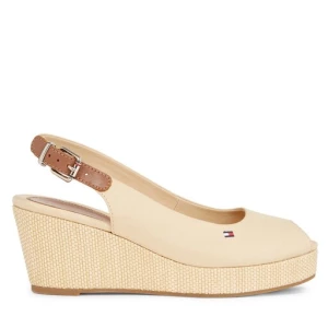 Espadryle Tommy Hilfiger Iconic Elba Sling Back Wedge FW0FW04788 Beżowy