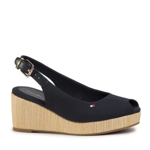 Espadryle Tommy Hilfiger Iconic Elba Sling Back Wedge FW0FW04788 Granatowy