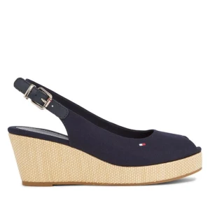 Espadryle Tommy Hilfiger Iconic Elba Sling Back Wedge FW0FW04788 Granatowy