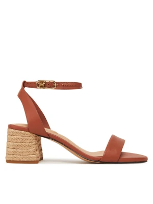 Espadryle Tommy Hilfiger Leather Ankle Strap Espad Sandal FW0FW08533 Brązowy