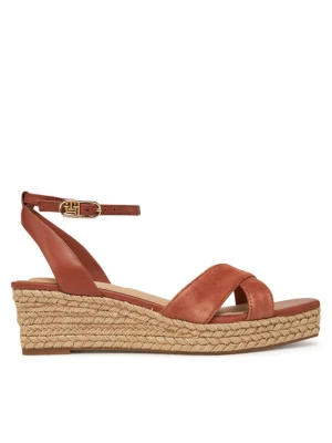 Espadryle Tommy Hilfiger Leather & Suede Mid Wedge Espad FW0FW08804 Brązowy