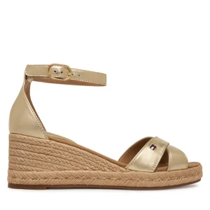 Espadryle Tommy Hilfiger Metalic Crossover Strap FW0FW09333 Złoty