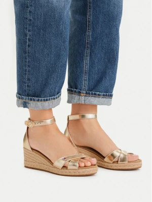 Espadryle Tommy Hilfiger Metalic Crossover Strap FW0FW09333 Złoty