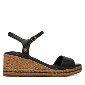 Zdjęcie produktu Espadryle Tommy Hilfiger Mid Wedge Espad Leather FW0FW09340 Czarny