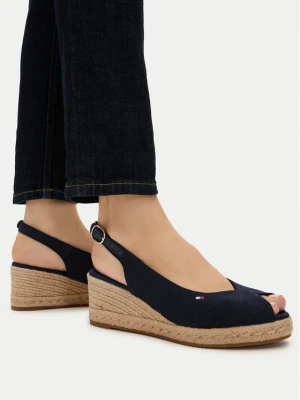 Espadryle Tommy Hilfiger Mid Wedge Espad Slingback FW0FW09228 Granatowy