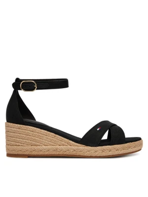 Espadryle Tommy Hilfiger Mid Wedge Espad X Cross FW0FW09332 Czarny