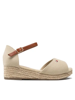 Espadryle Tommy Hilfiger Rope Wedge Sandal T3A7-32185-0048 M Beżowy