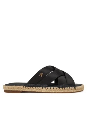 Espadryle Tommy Hilfiger Satin Espadrille Mule FW0FW08502 Czarny