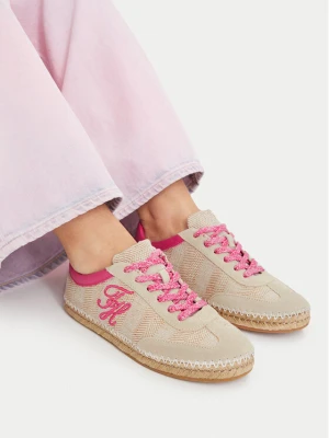 Espadryle Tommy Hilfiger Woven Logo Embroidery FW0FW09108 Beżowy