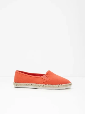 Espadryle z efektem rafii BonPrix pomarańczowy