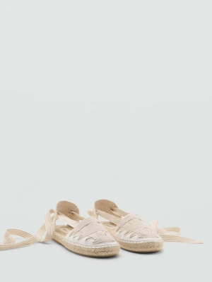 Espadryle z paskami złamana biel - Dzieci - - MANGO KIDS