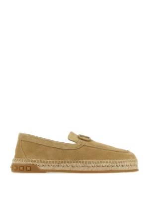 Espadryle z Zamszu z Metalowym Logo Valentino Garavani