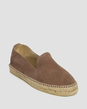 Espadryle Zamszowe Męskie Manebi Hamptons Flat Espadrilles Brązowe