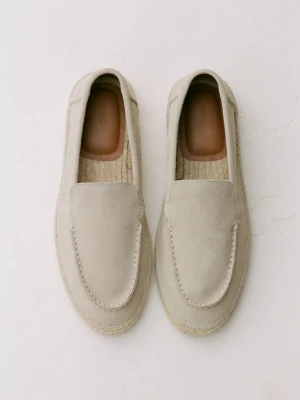 Espadryle ze skóry i juty piaskowy - Mężczyzna - - MANGO MAN