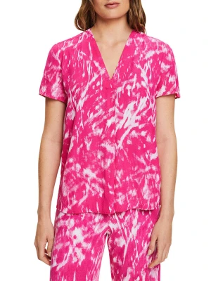 ESPRIT Bluzka w kolorze różowo-białym rozmiar: L