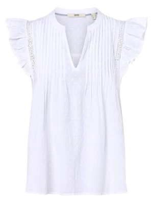 Esprit Casual Damska bluzka bez rękawów Kobiety Bawełna biały jednolity,