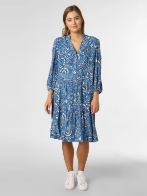 Esprit Collection Sukienka damska Kobiety wiskoza niebieski|biały wzorzysty,