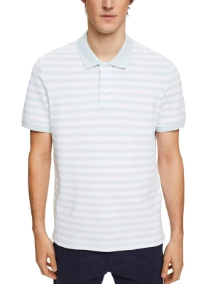 ESPRIT Koszulka polo w kolorze błękitno-białym rozmiar: XXL