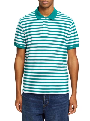 ESPRIT Koszulka polo w kolorze zielono-białym rozmiar: L