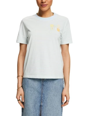 ESPRIT Koszulka w kolorze błękitno-białym rozmiar: S