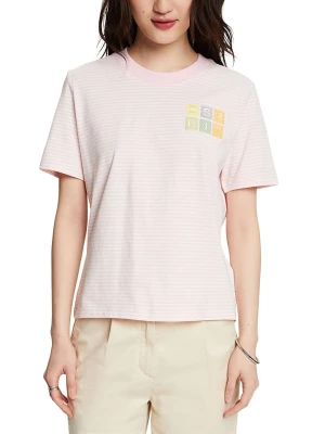 ESPRIT Koszulka w kolorze jasnoróżowo-białym rozmiar: XL