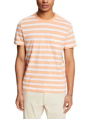 ESPRIT Koszulka w kolorze pomarańczowo-białym rozmiar: L