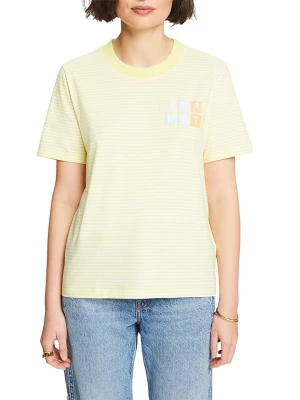 ESPRIT Koszulka w kolorze żółto-białym rozmiar: S