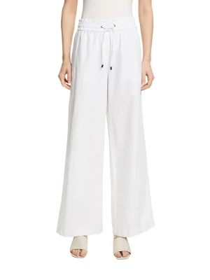 ESPRIT Lniane spodnie w kolorze białym rozmiar: 38/L30