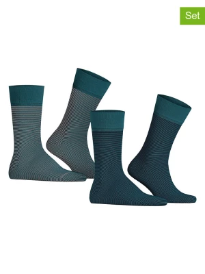 ESPRIT Skarpety (2 pary) "Allover" w kolorze morsko-szarym rozmiar: 39-42