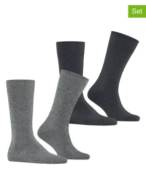 ESPRIT Skarpety (2 pary) "Fine Dot" w kolorze szaro-antracytowym rozmiar: 39-42