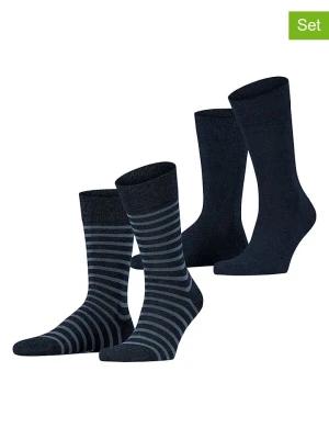 ESPRIT Skarpety (2 pary) "Fine Stripe" w kolorze granatowym rozmiar: 43-46