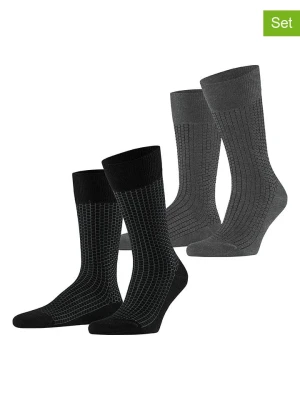 ESPRIT Skarpety (2 pary) "Illusional" w kolorze szaro-czarnym rozmiar: 43-46