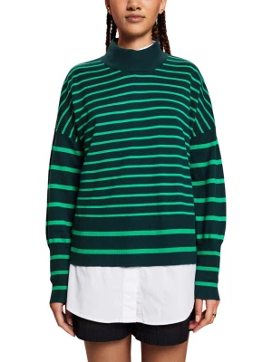 ESPRIT Sweter w kolorze ciemnozielono-zielonym rozmiar: XXL