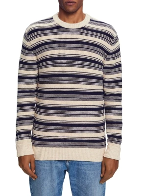 ESPRIT Sweter w kolorze granatowo-beżowym rozmiar: M