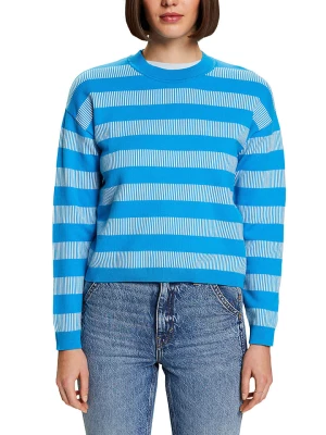 ESPRIT Sweter w kolorze niebiesko-białym rozmiar: L