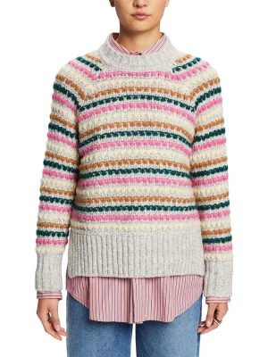 ESPRIT Sweter w kolorze szarym ze wzorem rozmiar: L
