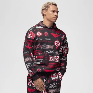 Jordan Essentials All Over Print Fleece Pullover mężczyźni Bluzy czarny rozmiar Odzież