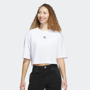 adidas Originals Essentials Crop T-Shirt kobiety T-Shirty i Polo biały rozmiar Odzież