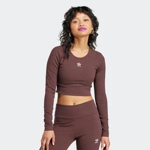 Essentials Cropped Rib Longsleeve, markiadidas Originals, Długie rękawy, w kolorze brązowy, rozmiar: