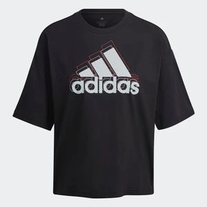 Essentials Multi-Colored Logo Loose Fit Cropped Tee Adidas