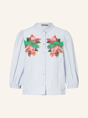 Essentiel Antwerp Bluzka Jaiden Z Cekinami blau