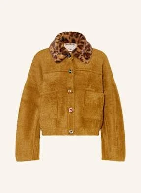 Essentiel Antwerp Bluzon Ze Sztucznego Futra beige