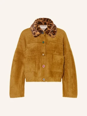 Essentiel Antwerp Bluzon Ze Sztucznego Futra beige