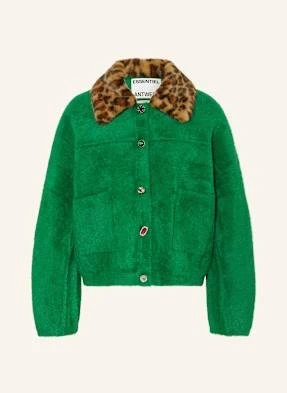 Essentiel Antwerp Bluzon Ze Sztucznego Futra gruen