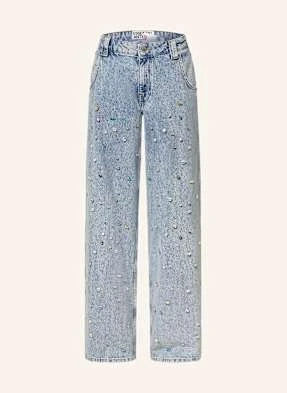 Essentiel Antwerp Jeansy Wide Leg Higg Z Ozdobnymi Kamykami blau