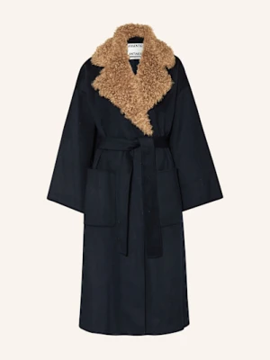 Essentiel Antwerp Płaszcz Wełniany Irno Ze Sztucznym Futrem blau